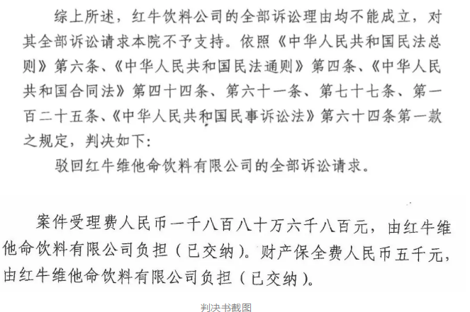 剛剛！紅牛37億商標(biāo)案宣判，僅訴訟費(fèi)高達(dá)1800余萬(wàn)