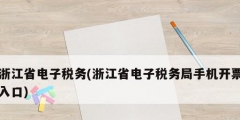 浙江省電子稅務(wù)(浙江省電子稅務(wù)局手機(jī)開票入口)