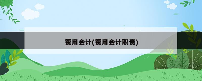 費(fèi)用會(huì)計(jì)(費(fèi)用會(huì)計(jì)職責(zé))