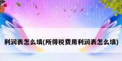 利潤表怎么填(所得稅費用利潤表怎么填)